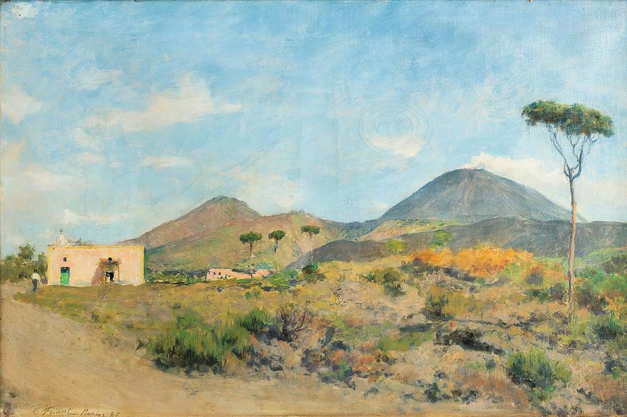Mount Vesuvius Art Drawing By Emile Friant French Fine Art America 3623