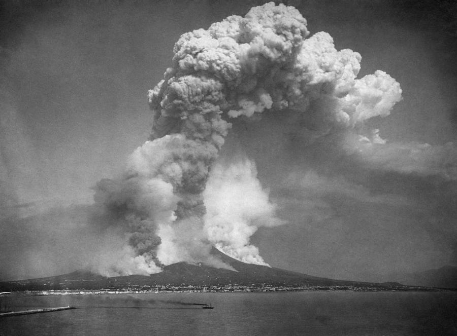 Mount Vesuvius Eruption - Circa 1880 Photograph by War Is Hell Store