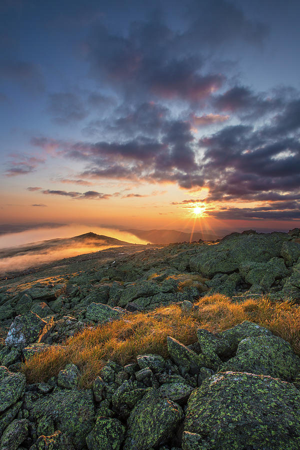 Mount Washington Morning Sunburst Photograph by White Mountain Images
