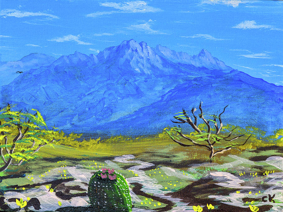 Mount Wrightson Spring Landscape, Green Valley AZ Painting by Chance Kafka