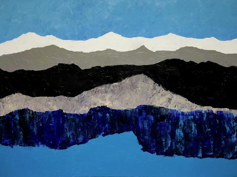 Mountain Abstract Painting by Dick Bourgault