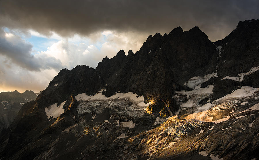 Mountain and Glacier at Sunset Photograph by Marco Maccarini