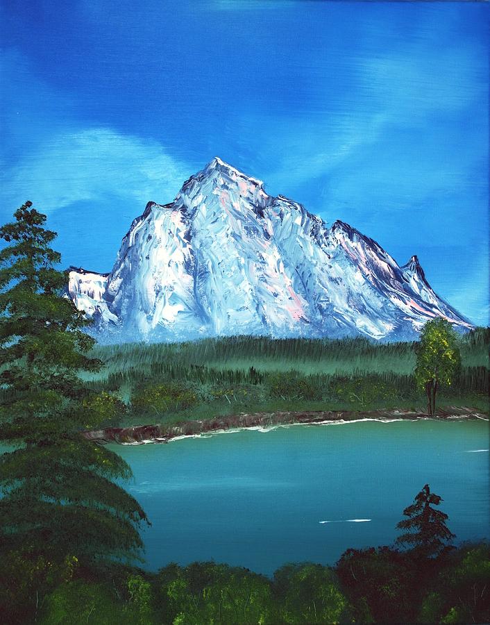 Mountain Painting - Mountain and Lake by Anastasiya Malakhova