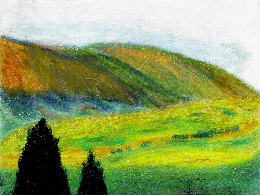 Mountain and Valley Pastel by Thomas Santosusso