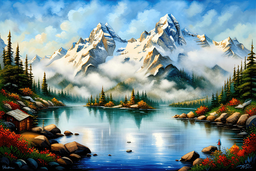 Mountain Art 0082 Digital Art by ArtAIstry Ai Art - Fine Art America