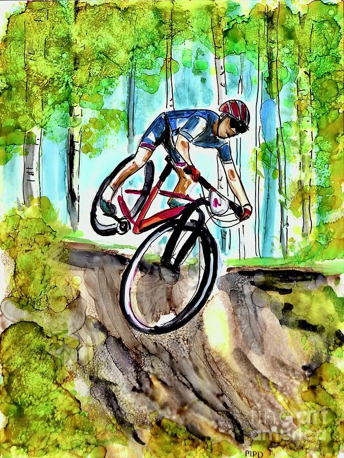 Mountain Bike Day  Painting by Patty Donoghue