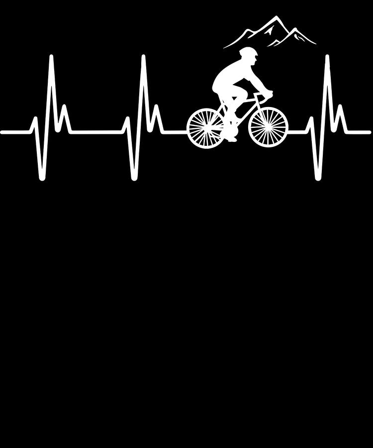 Mountain Bike Gift Mountain Biking Heartbeat T-Shirt Cyclist Gift Bicycle Heartbeat Biking Shirt