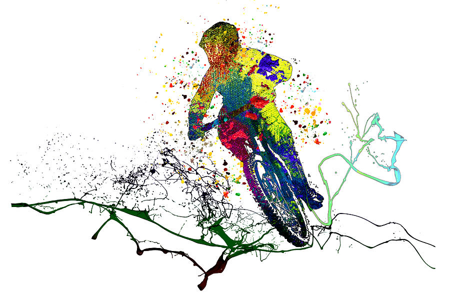 Mountain Bike Passion 01 Painting by Miki De Goodaboom