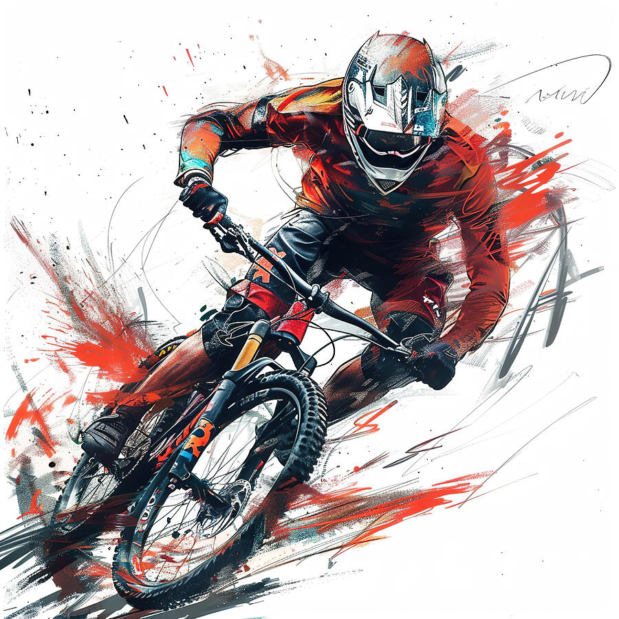 Mountain Bike Rider Digital Art by Athena Mckinzie