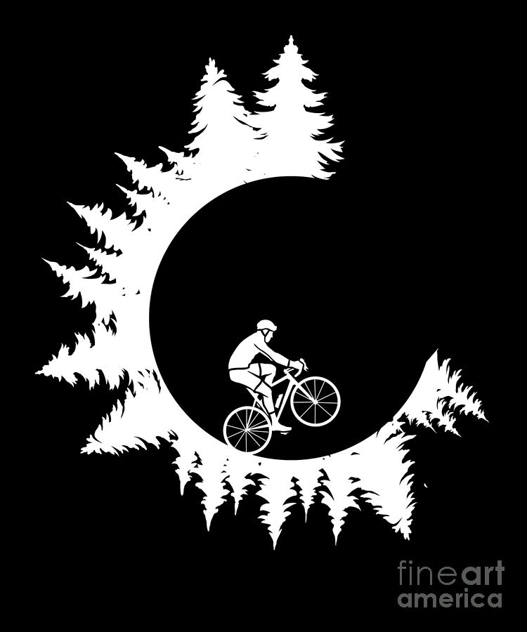 Mountain Bike Trees Wood Bicycle Cycling Alps Gift Digital Art By 