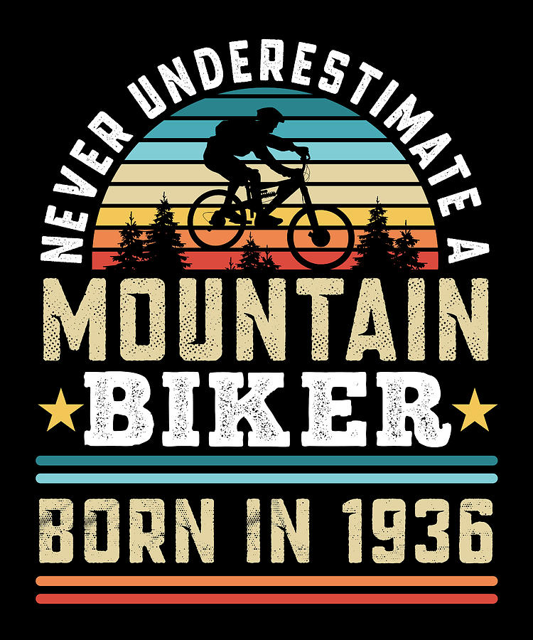 Mountain Biker born 1936 90th Birthday Gift MTB Digital Art by Qwerty ...