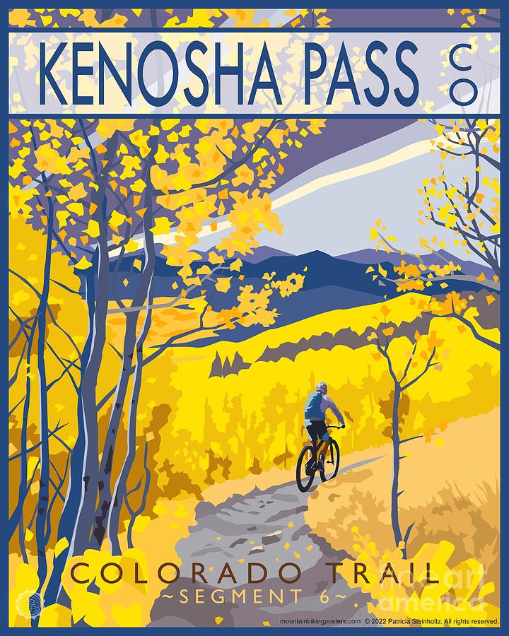 Mountain Biking Digital Art - Mountain Biking Colorado Trail Segment 6, Kenosha Pass, Colorado by PJ Steinholtz