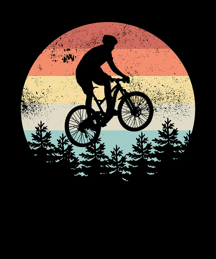 Mountain Biking Sunset Cyclist MTB Gift Digital Art by P A - Fine Art ...