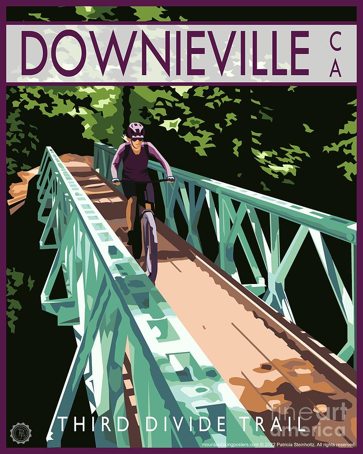 Nature Digital Art - Mountain biking Third Divide Trail, Downieville, California by PJ Steinholtz