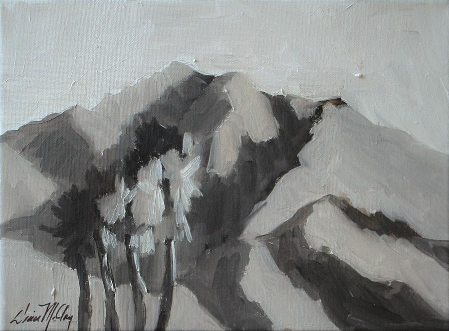 Mountain Black and White Study Painting by Diane McClary