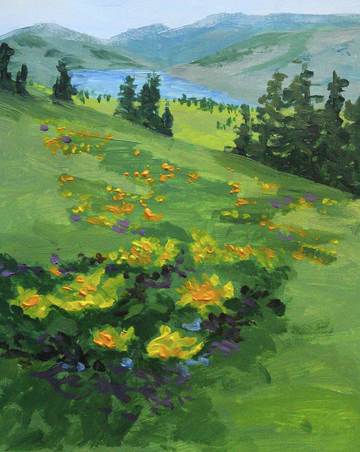 Mountain Bloom Painting by Nancy Merkle