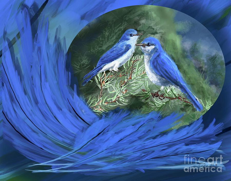 Mountain Bluebird Digital Art by Doug Gist
