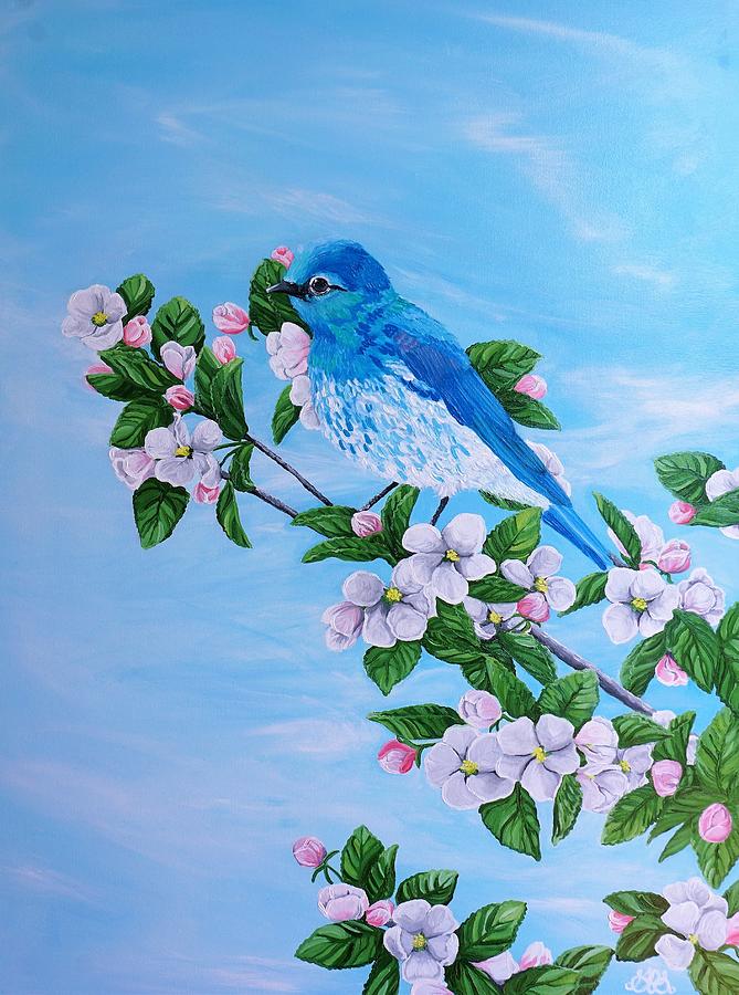 Mountain bluebird Painting by Genevieve Stuck - Fine Art America