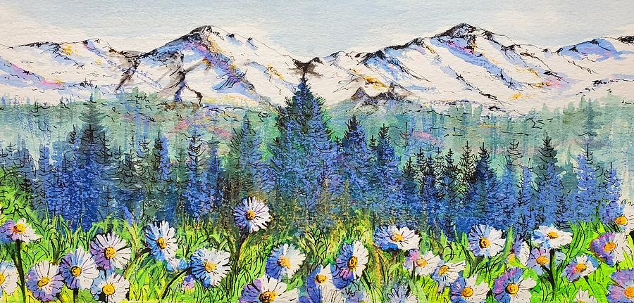 Mountain Blues Painting by Diane Phalen