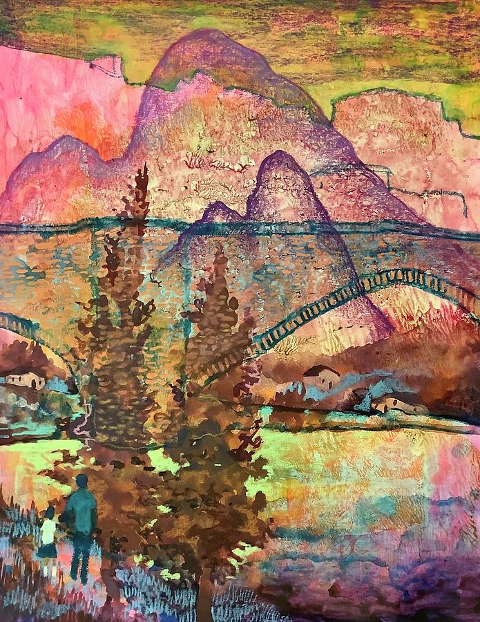 Mountain Bridge Painting by James Huntley