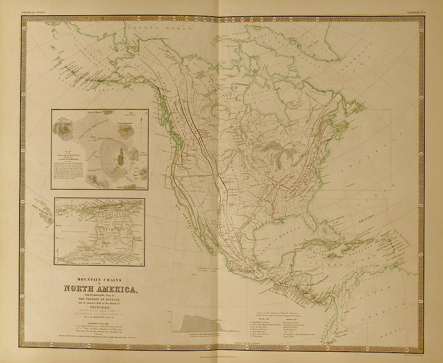 Map Drawing - Mountain Chains in North America by Vintage Maps