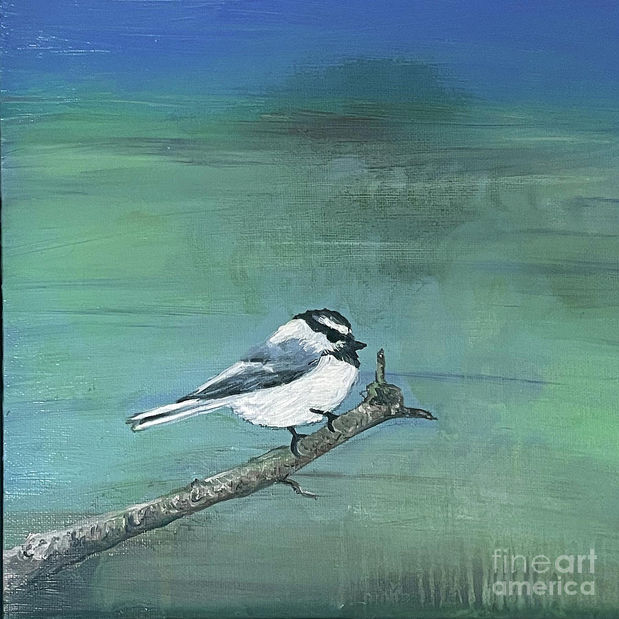 Mountain Chickadee Dee Painting by Shelley Myers