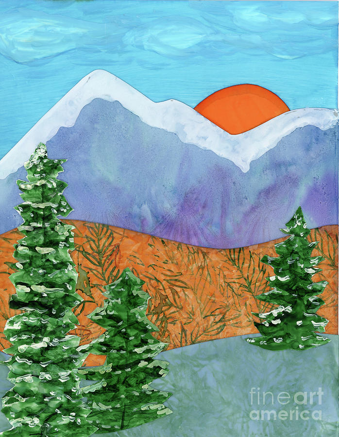 Mountain Collage Painting by Julie Greene-Graham