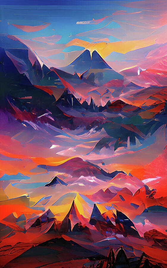 Mountain Dawn Digital Art by Kathy Bassett