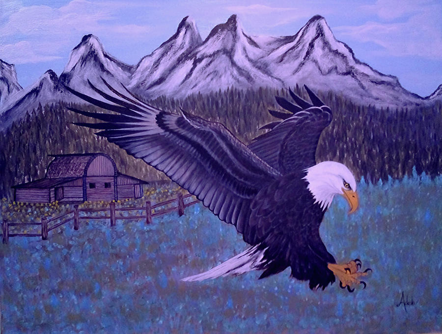 Mountain Eagle Painting by Adele Moscaritolo