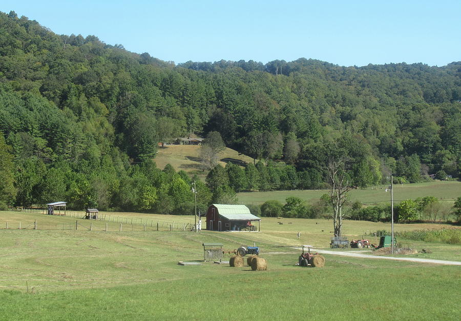 Mountain Farm Scene Photograph