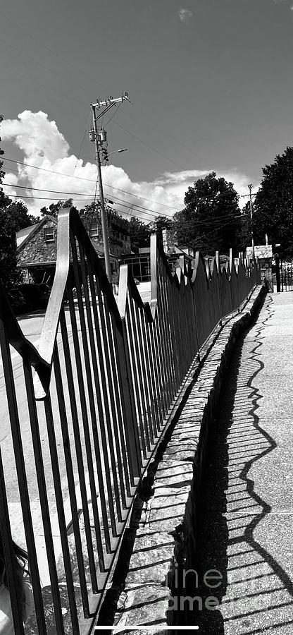 Black And White Photograph - Mountain fence by Ameenah Henderson