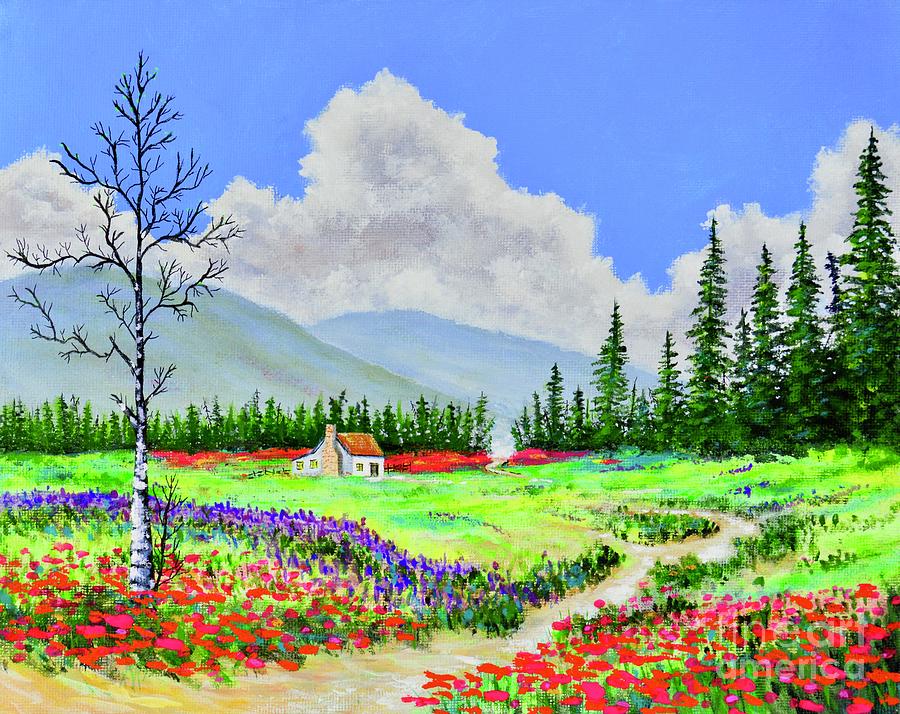 Mountain Flowers Painting by Mary Scott