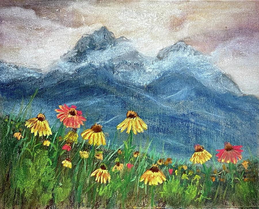 Mountain Flowers Pastel by Masha Batkova