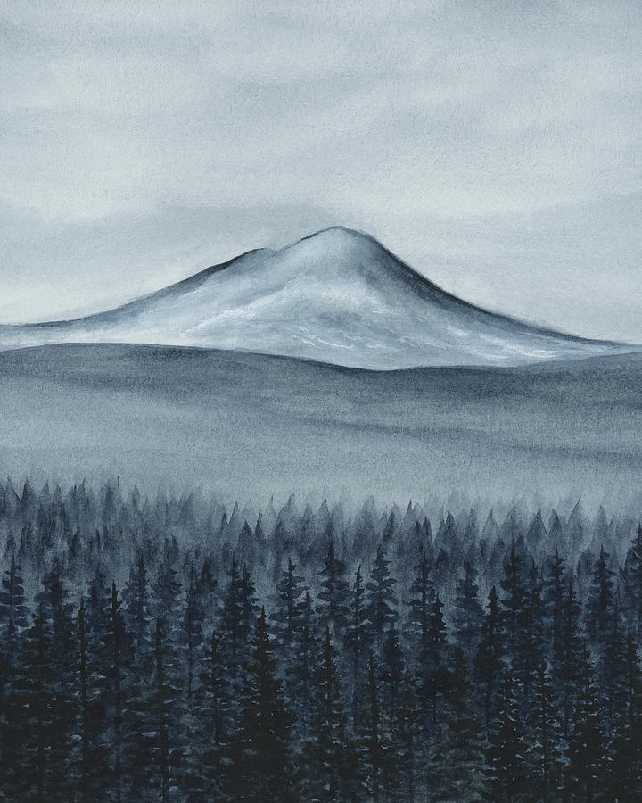 Mountain from Tumalo II Painting by Rachel Elise