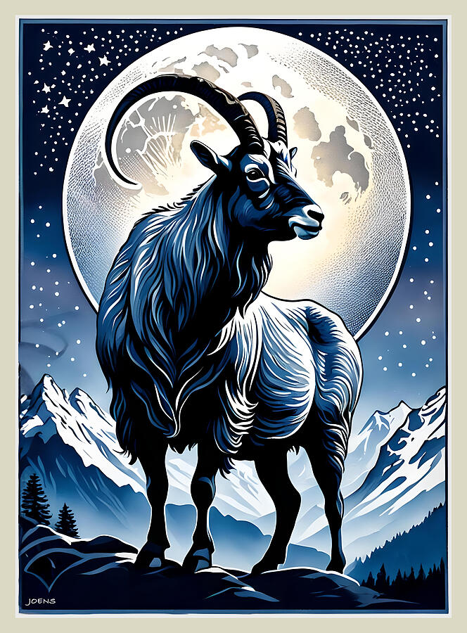 Wildlife Digital Art - Mountain Goat by Greg Joens