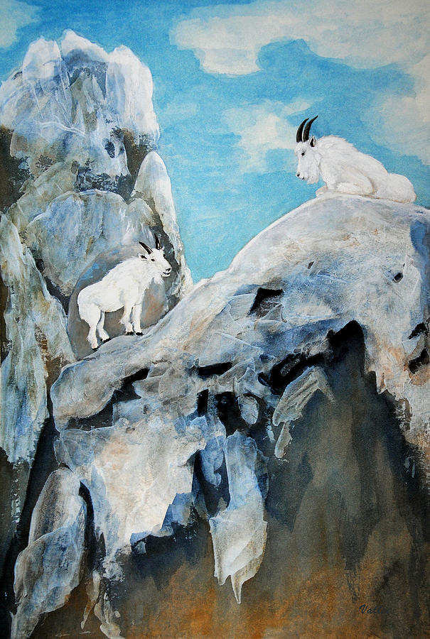 Mountain Goats Painting by Vallee Johnson