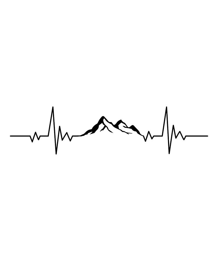 MOUNTAIN HEARTBEAT Funny Hiking Hikers Wanderer Digital Art by Tom ...