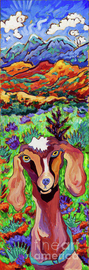 Mountain High Goat Painting by Cathy Carey