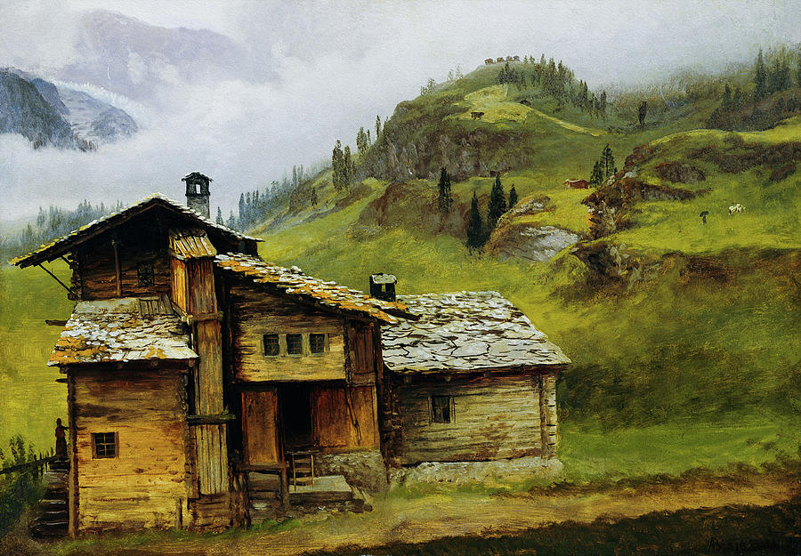 Albert Bierstadt  Painting - Mountain House  by Alexander Ivanov