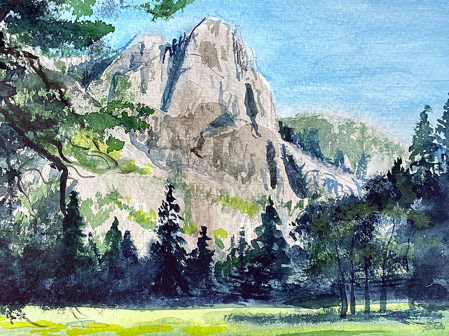 Mountain in Yosemite National Park Painting by Masha Batkova
