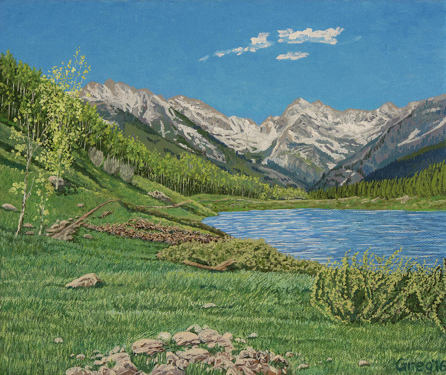 Mountain Lake Painting by Greg Miller