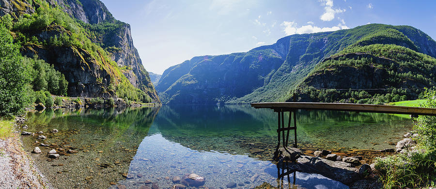Nature Photograph - Mountain Lake Panorama by Nicklas Gustafsson