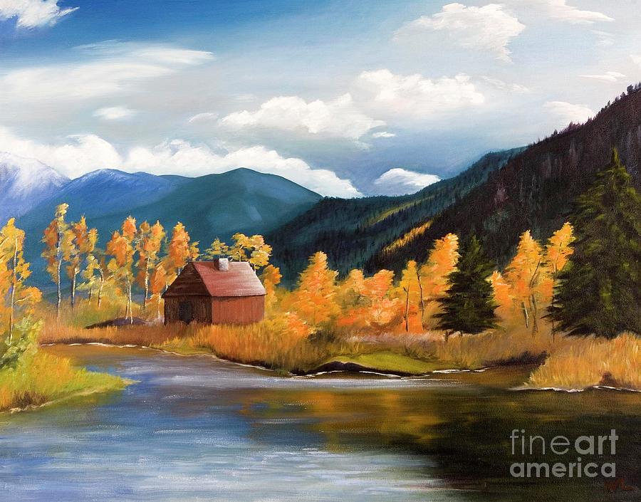 Mountain Lake Painting by Wendy Golden
