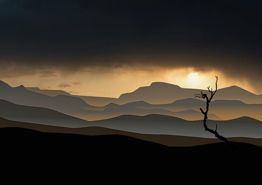 Mountain Landscape Digital Art by Roger Lighterness