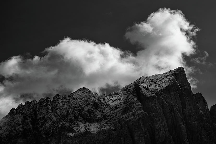 Mountain landscape with cloudscapes covering the mountain peaks  Photograph by Michalakis Ppalis