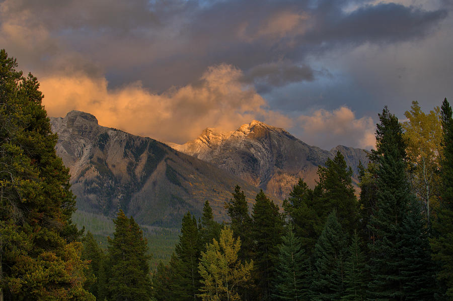 Banff Mountain Light At Sunset  Photograph by Stephen Vecchiotti