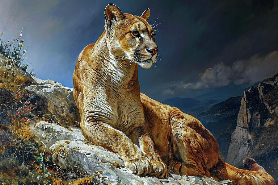 Mountain Lion 003 Painting by Sieren - Fine Art America