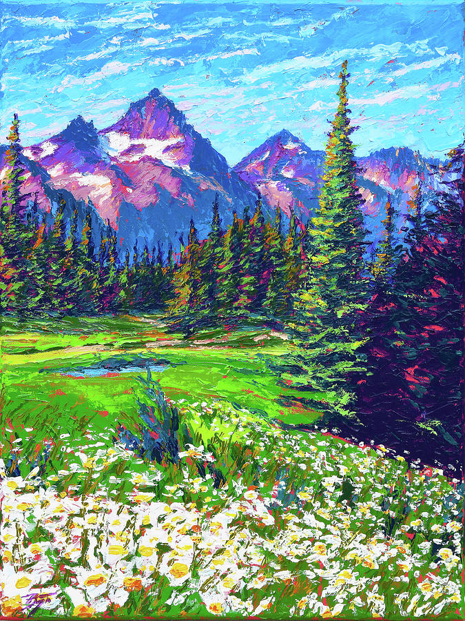 Mountain Meadow Painting by Darien Bogart