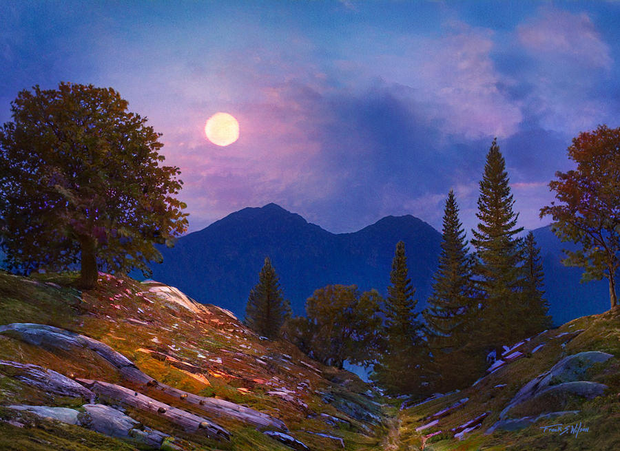 Mountain Moonrise D Digital Art by Frank Wilson