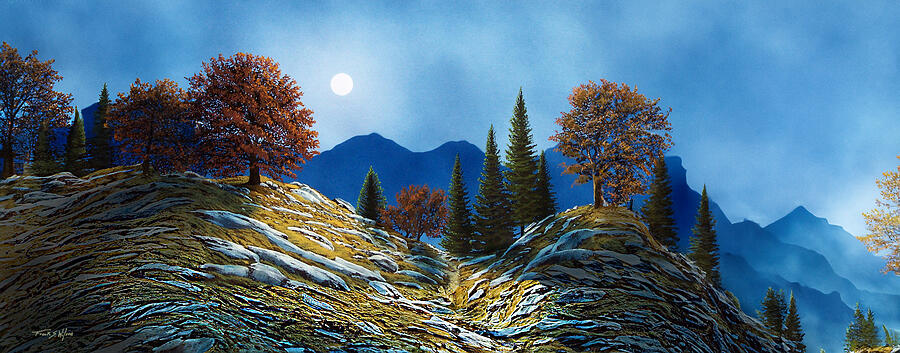 Nature Painting - Mountain Moonrise P by Frank Wilson